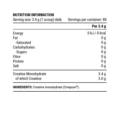 Kreatin-Monohydrat Leistungskapazität 300Gr Tasche
