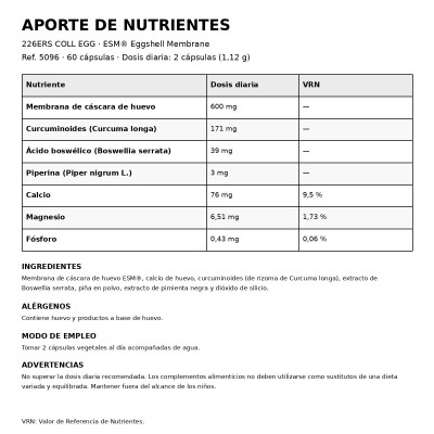 Alimentazione sportiva Coll-Egg (60 cápsulas)
