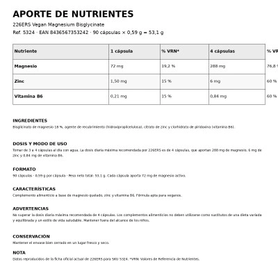 Alimentazione sportiva Bisglicinato Di Magnesio 90 Ud (90 Units)