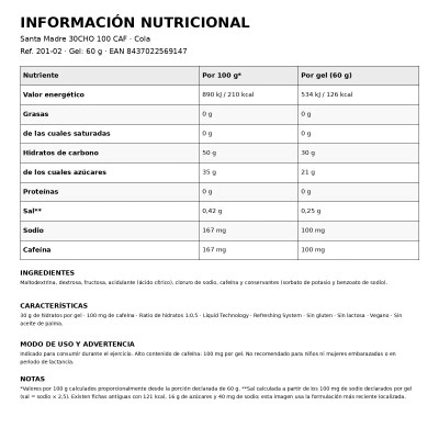 Gel energetico 30Cho 100 Caf