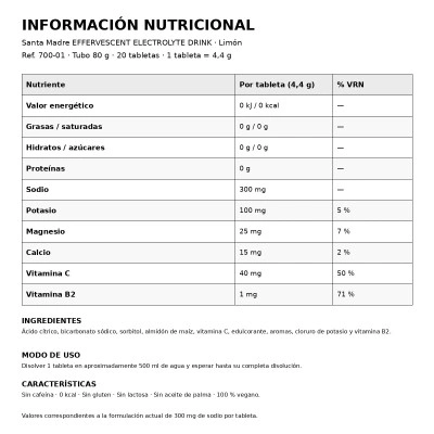 Alimentazione sportiva Effervescent Electrolyte Drink Lemon 80gr