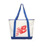 Hoops Tote Bag-White-Blue